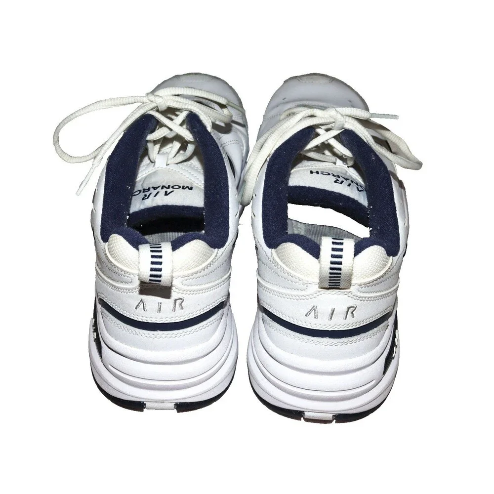 Nike Air Monarch IV Men's 415445-102 White Navy Shoe Size 9